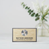 Cirkelzagen | Houtgraan en -staal Visitekaartje (Staand voorkant)