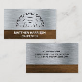 Cirkelzagen | Metaal en hout Visitekaartje (Voorkant / Achterkant)