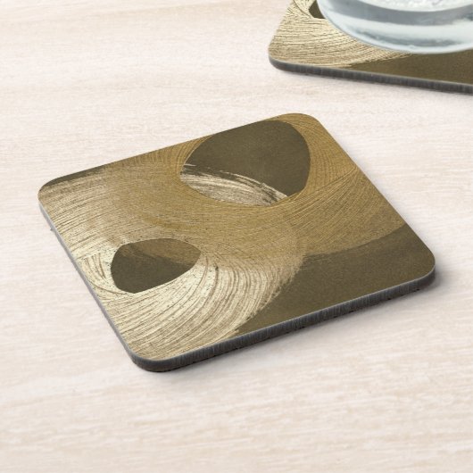 Cirkelzandstorm in Tan en donkerbruin Bier Onderzetter (Linkerzijde)