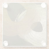 Cirkelzandstorm in Tan en donkerbruin Glazen Onderzetter (Achterkant)