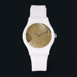 Cirkelzandstorm in Tan en donkerbruin Horloge<br><div class="desc">Er wordt veel beweging getoond in dit schilderij van Megan Meagher. De draaikolken van kleur zien eruit als cirkelvormige zandstormen die het canvas oversteken. Zet dit vandaag op je muur!</div>