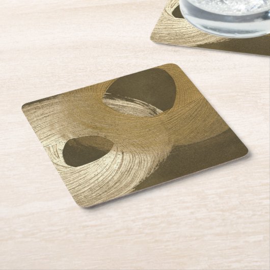 Cirkelzandstorm in Tan en donkerbruin Kartonnen Onderzetters (Schuin)