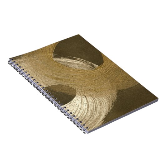 Cirkelzandstorm in Tan en donkerbruin Notitieboek (Rechterzijde)