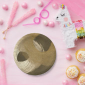 Cirkelzandstorm in Tan en donkerbruin Papieren Bordje (Feest)