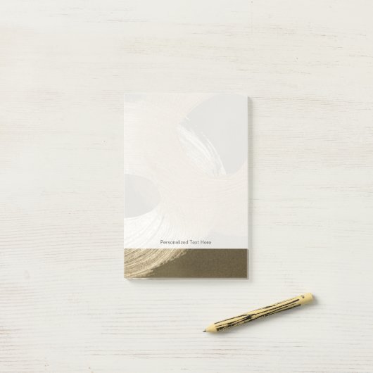 Cirkelzandstorm in Tan en donkerbruin Post-it® Notes (Op bureau)