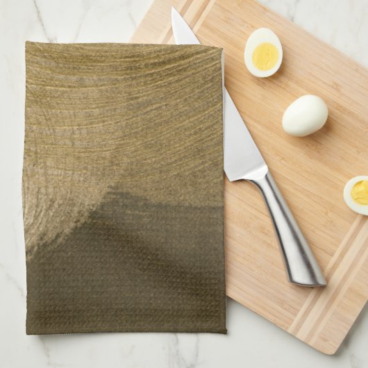 Cirkelzandstorm in Tan en donkerbruin Theedoek (Quarter Fold)