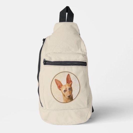Cirneco dell’Etna Schilderij Mooie Originele Honde Sling Bag (Voorkant)