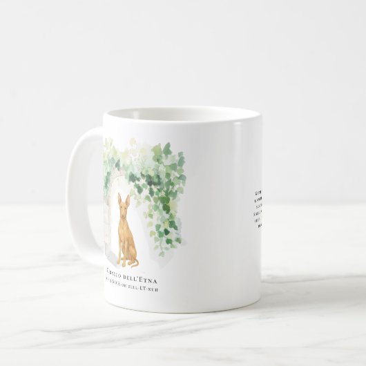 Cirneco dell’Etna | Waterverf hond & ras Quote Koffiemok (Voorkant links)
