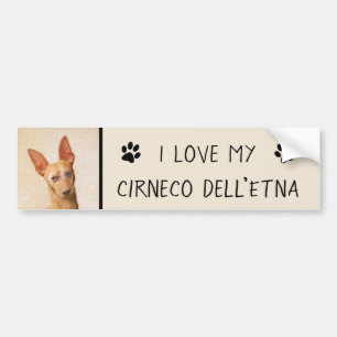 Cirneco dell'Etna Painting - Cute Original Dog Art Bumpersticker