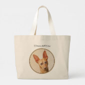 Cirneco dell'Etna Painting - Cute Original Dog Art Grote Tote Bag (Achterkant)