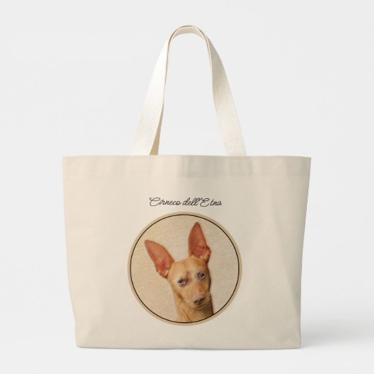Cirneco dell'Etna Painting - Cute Original Dog Art Grote Tote Bag (Achterkant)