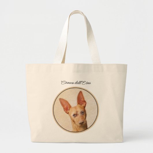 Cirneco dell'Etna Painting - Cute Original Dog Art Grote Tote Bag (Voorkant)
