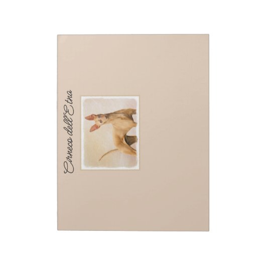 Cirneco dell'Etna Painting - Cute Original Dog Art Notitieblok (Linkerzijde)