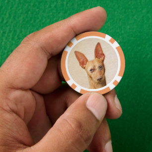 Cirneco dell'Etna Painting - Cute Original Dog Art Poker Chips