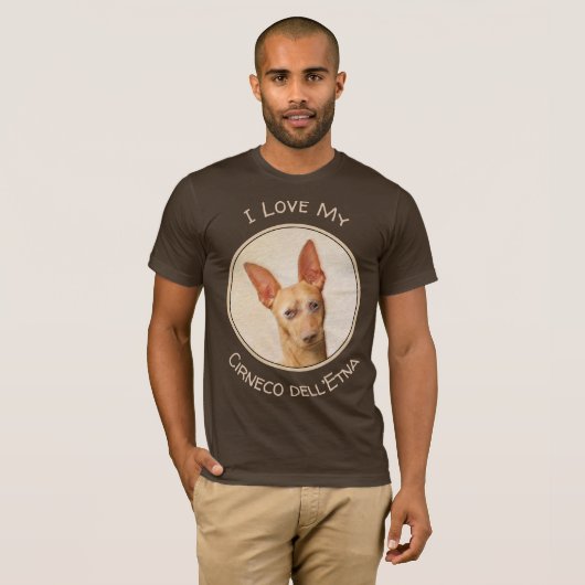 Cirneco dell'Etna Painting - Cute Original Dog Art T-shirt (Voorkant volledig)