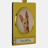 Cirneco dell'Etna Painting - Cute Original Dog Art Verguld Banner Ornament (Rechts)