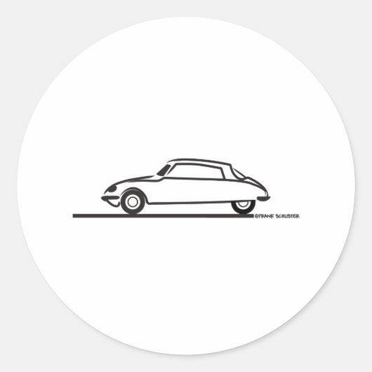 Ciroen DS 21 Pallas Ronde Sticker (Voorkant)