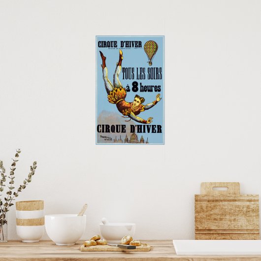 CIRQUE D’ HIV/ Franse Acrobat Circus Poster (Keuken)