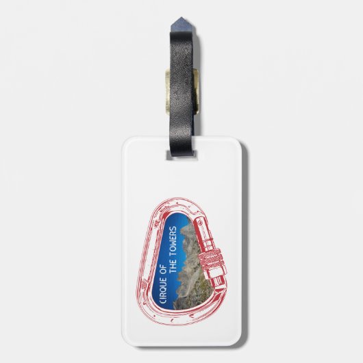Cirque van de motorklimmer Carabiner Bagagelabel (Achterkant verticaal)