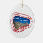 Cirque van de motorklimmer Carabiner Keramisch Ornament (Rechts)