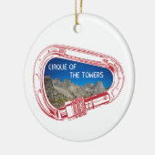 Cirque van de motorklimmer Carabiner Keramisch Ornament (Links)