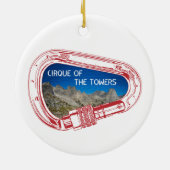 Cirque van de motorklimmer Carabiner Keramisch Ornament (Achterkant)