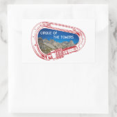 Cirque van de motorklimmer Carabiner Rechthoekige Sticker (Tas)