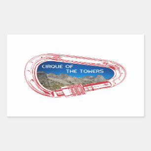 Cirque van de motorklimmer Carabiner Rechthoekige Sticker