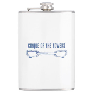 Cirque van de torens die snel klimmen heupfles