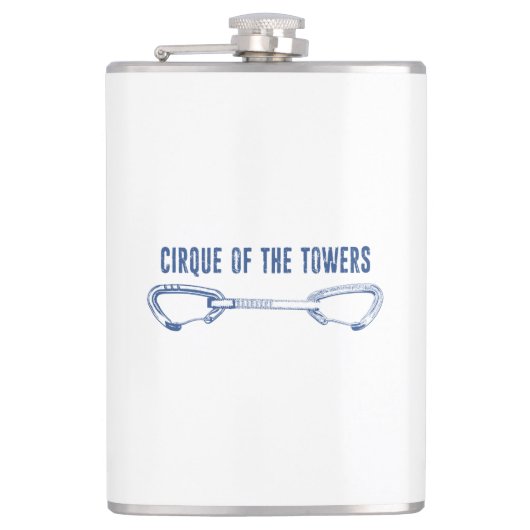 Cirque van de torens die snel klimmen heupfles (Voorkant)