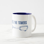 Cirque van de torens die snel klimmen tweekleurige koffiemok (Voorkant rechts)