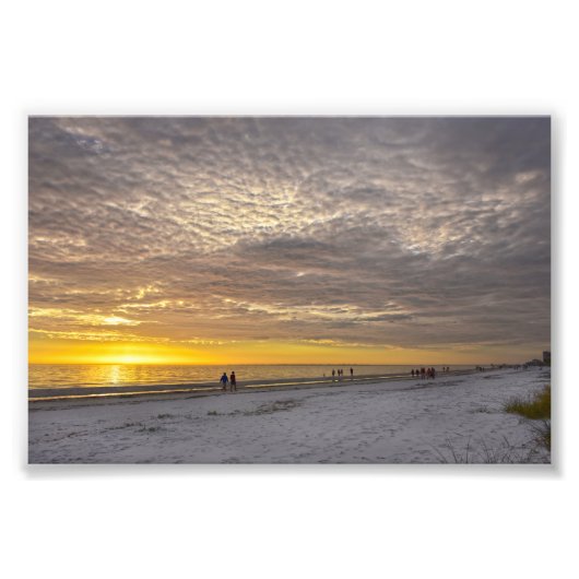 Cirrocumulus Clouds bij Fort Myers Beach Sunset Foto Afdruk (Voorkant)