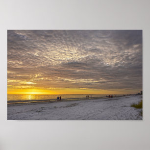 Cirrocumulus Clouds bij Fort Myers Beach Sunset Poster