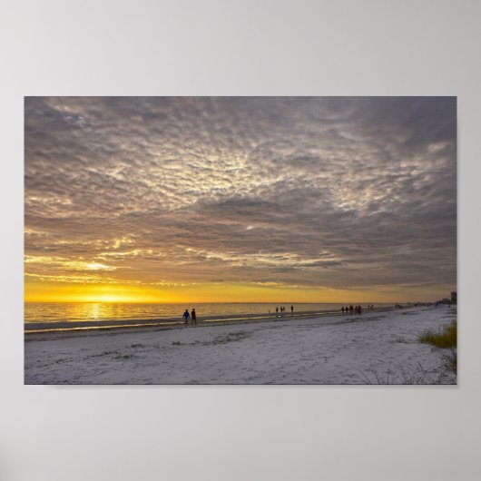 Cirrocumulus Clouds bij Fort Myers Beach Sunset Poster (Voorkant)