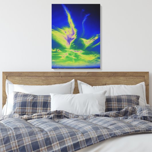 Cirrus cloud-kaart acryldruk canvas afdruk (Insitu (Slaapkamer))
