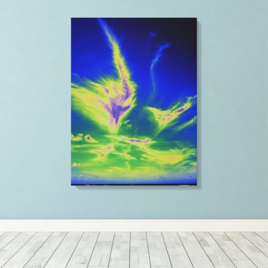 Cirrus cloud-kaart acryldruk canvas afdruk (Insitu (Houten vloer))