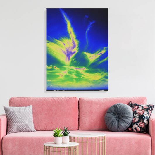 Cirrus cloud-kaart acryldruk canvas afdruk (Insitu (Woonkamer))