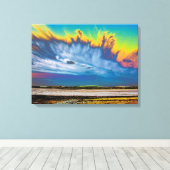 Cirrus Cloud Kirkcudbright-kaart Acryldruk Canvas Afdruk (Insitu (Houten vloer))