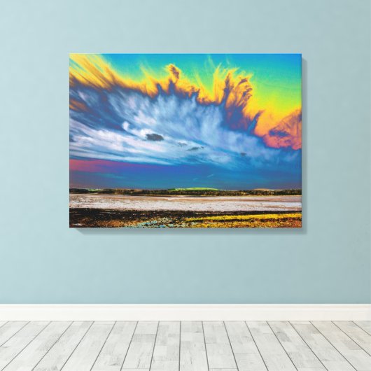 Cirrus Cloud Kirkcudbright-kaart Acryldruk Canvas Afdruk (Insitu (Houten vloer))