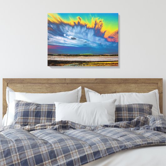 Cirrus Cloud Kirkcudbright-kaart Acryldruk Canvas Afdruk (Insitu (Slaapkamer))