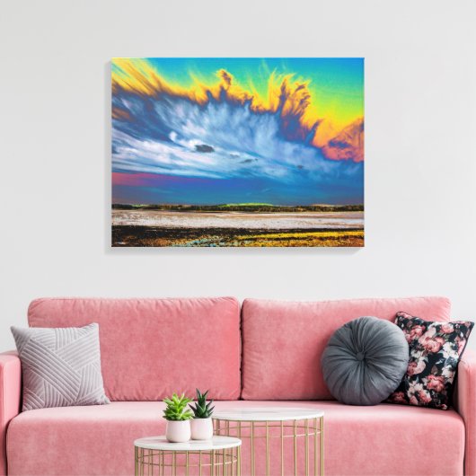 Cirrus Cloud Kirkcudbright-kaart Acryldruk Canvas Afdruk (Insitu (Woonkamer))