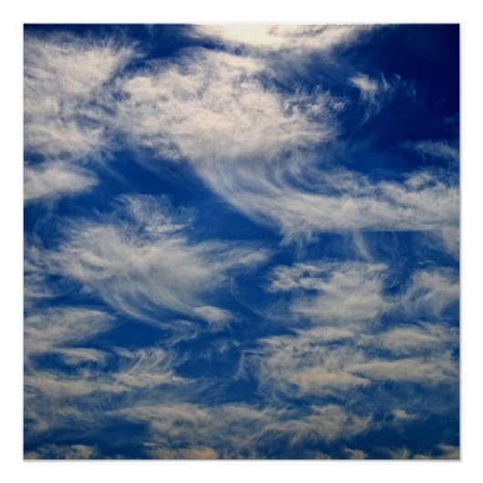 Cirrus Clouds als Angels die vliegen Perfect Poster (Voorkant)