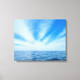 Cirrus Clouds en Water Canvas Afdruk