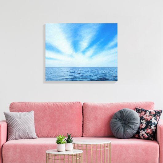 Cirrus Clouds en Water Canvas Afdruk (Insitu (Woonkamer))