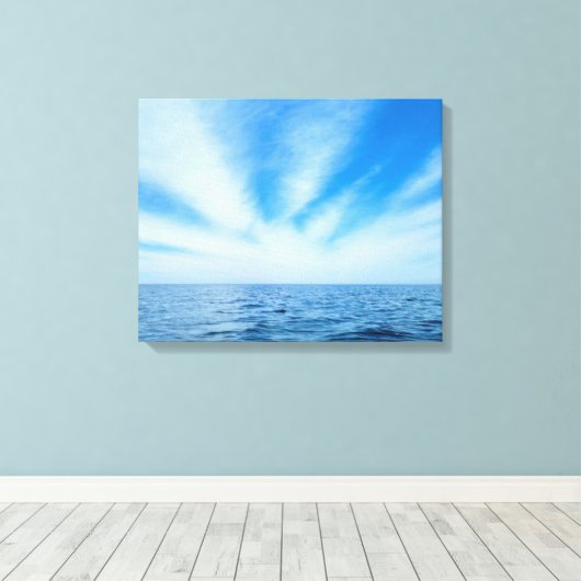 Cirrus Clouds en Water Canvas Afdruk (Insitu (Houten vloer))