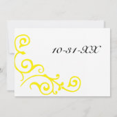 Cirrus Ivory (Geel) huwelijksuitnodiging Kaart (Achterkant)