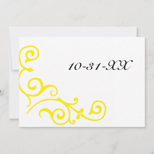 Cirrus Ivory (Geel) huwelijksuitnodiging Kaart (Achterkant)