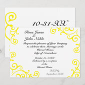 Cirrus Ivory (Geel) huwelijksuitnodiging Kaart (Voorkant / Achterkant)