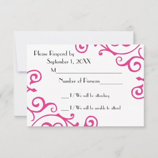 Cirrus Ivory (Magenta) RSVP-kaart RSVP Kaartje (Voorkant)