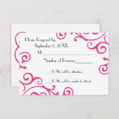 Cirrus Ivory (Magenta) RSVP-kaart RSVP Kaartje (Voorkant / Achterkant)